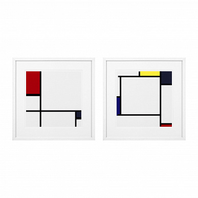 Комплект из 2 принтов Piet Mondrian