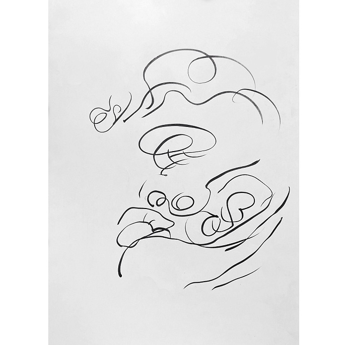 Рука, держащая лицо. №2