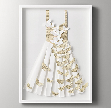 Декор рама с бумажным платьем в цвете White