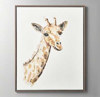 Акварель с изображением жирафа