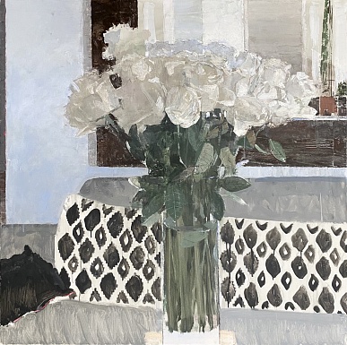 25 белых роз