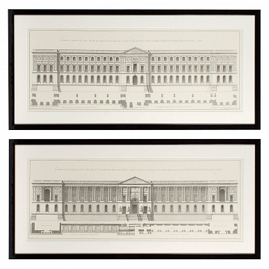 Комплект из 2 принтов La façade du Louvre