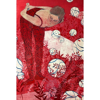 девушка в красном