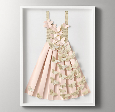 Декор рама с бумажным платьем в цвете Pink