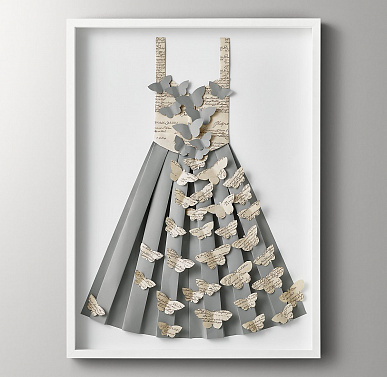 Декор рама с бумажным платьем в цвете Light Grey